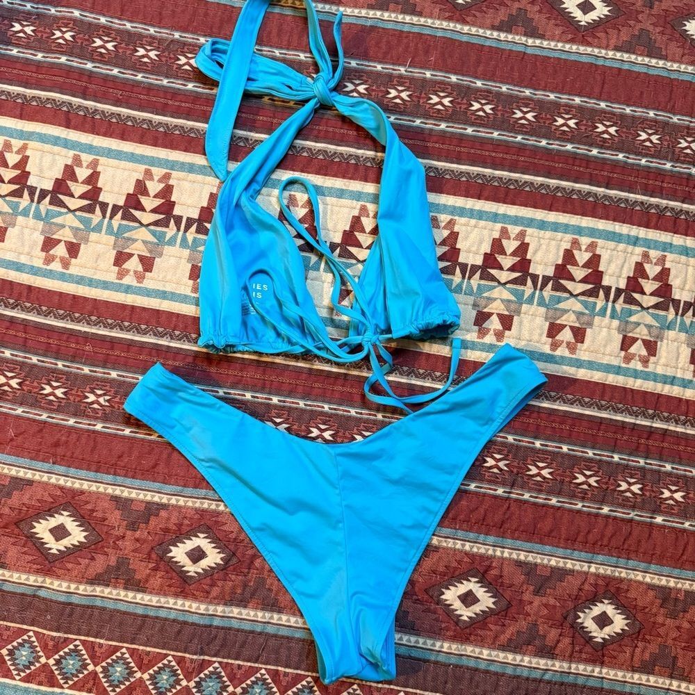 Frankie's Bikinis Vibrant Blue Bikini Set - Picture 6 of 7